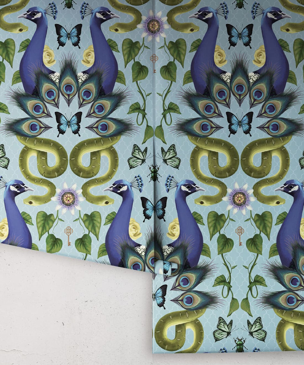 Garden of Elysium Wallpaper, Ethereal Blue