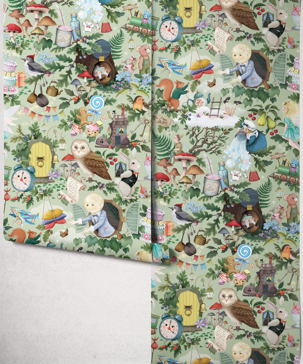 The Faraway Tree Wallpaper, Sage