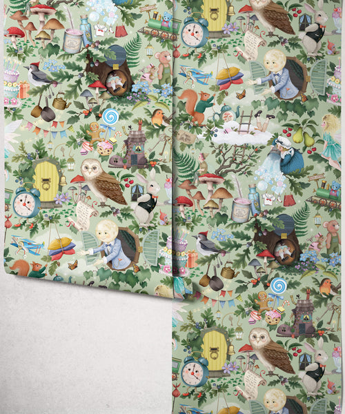 The Faraway Tree Wallpaper, Sage