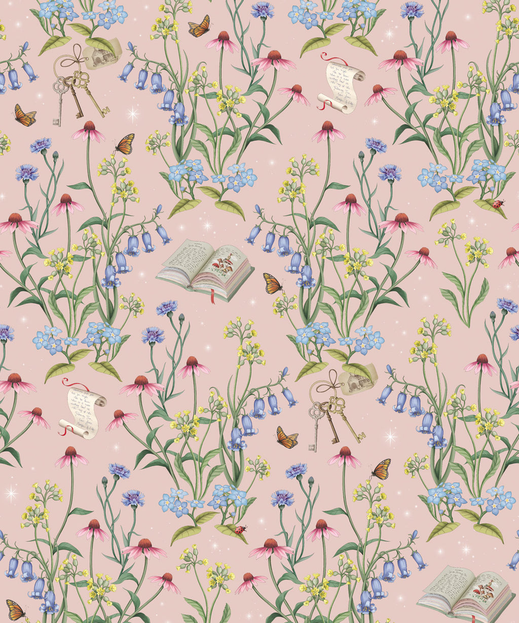 Storybook Meadow Wallpaper, Blush