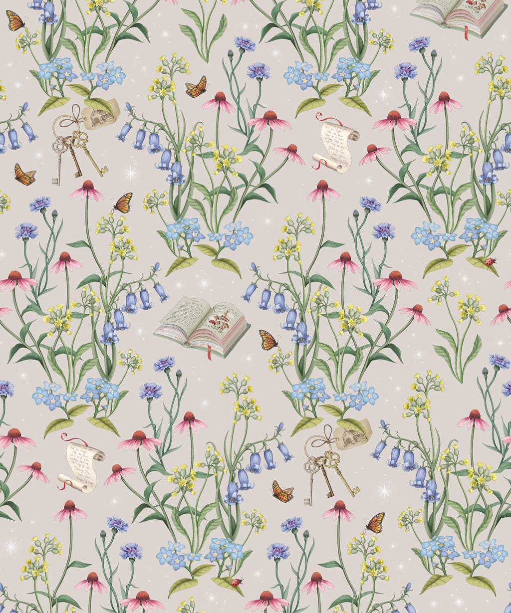 Storybook Meadow Wallpaper, Mushroom