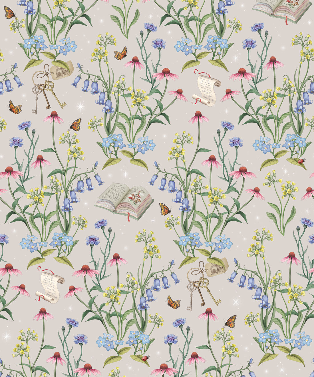 Storybook Meadow Wallpaper, Mushroom