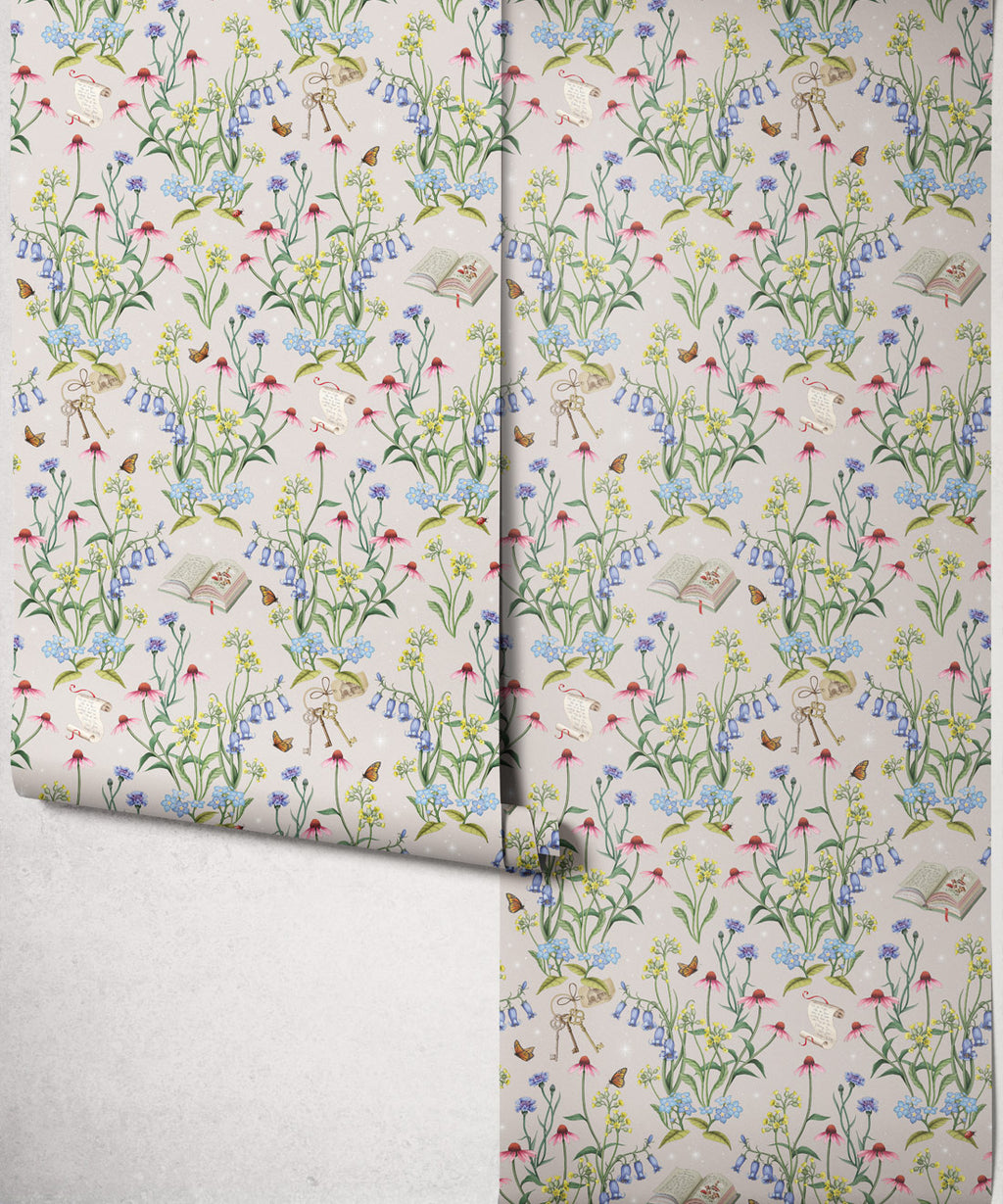 Storybook Meadow Wallpaper, Mushroom