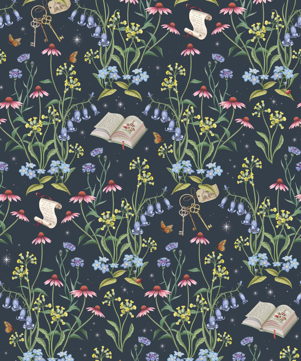 Storybook Meadow Wallpaper, Night