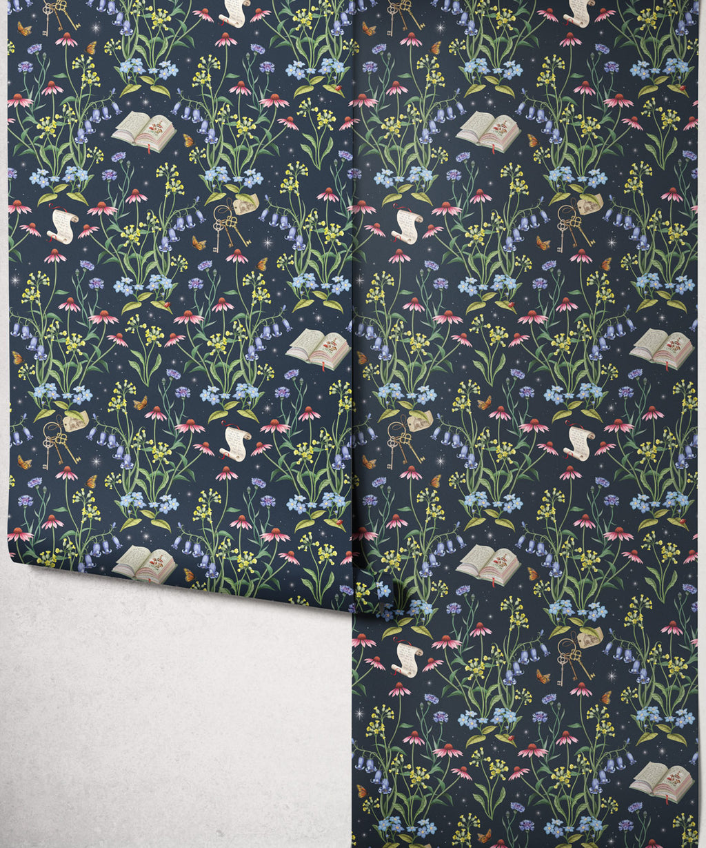 Storybook Meadow Wallpaper, Night
