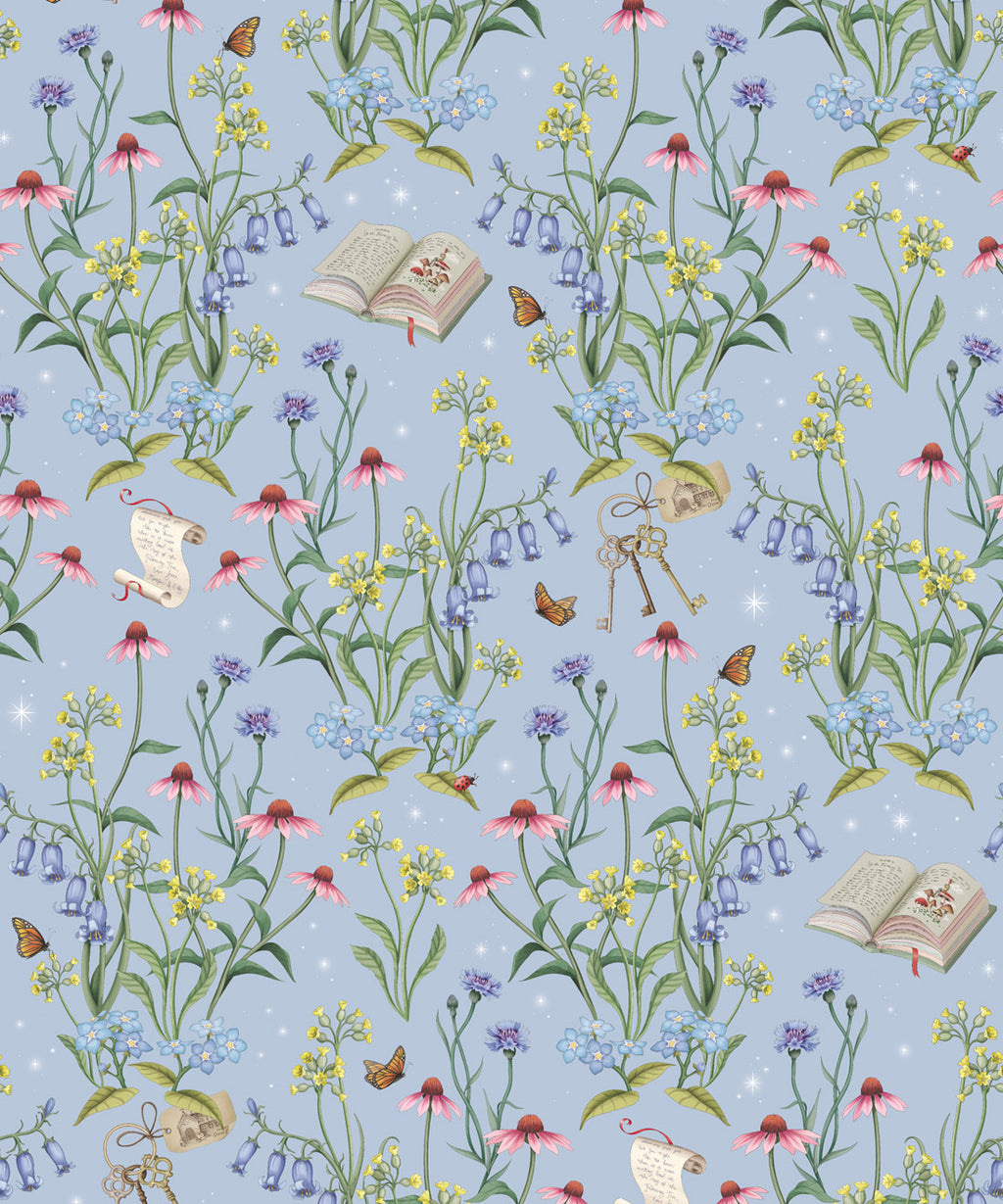 Storybook Meadow Wallpaper, Periwinkle