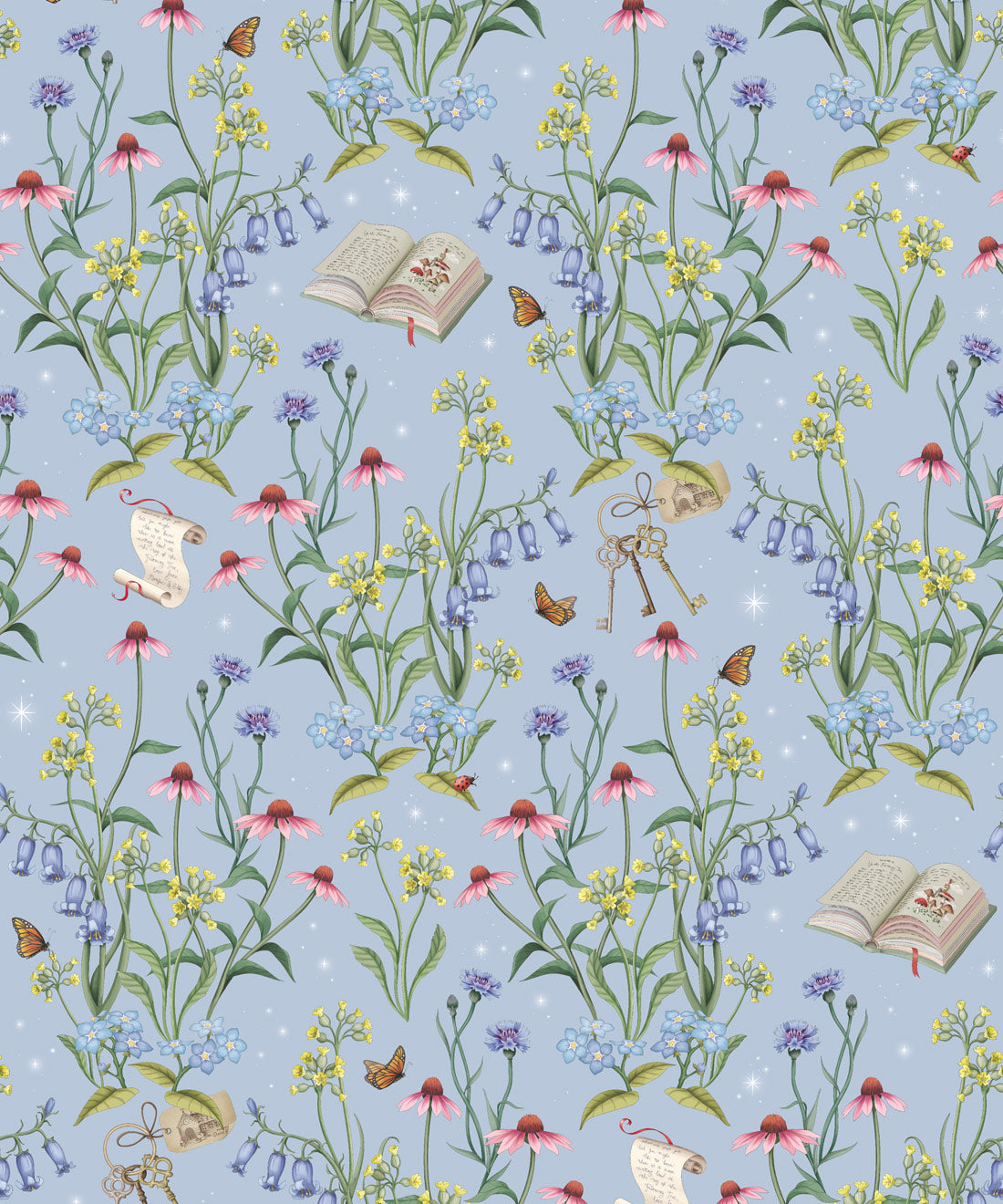 Storybook Meadow Wallpaper, Periwinkle