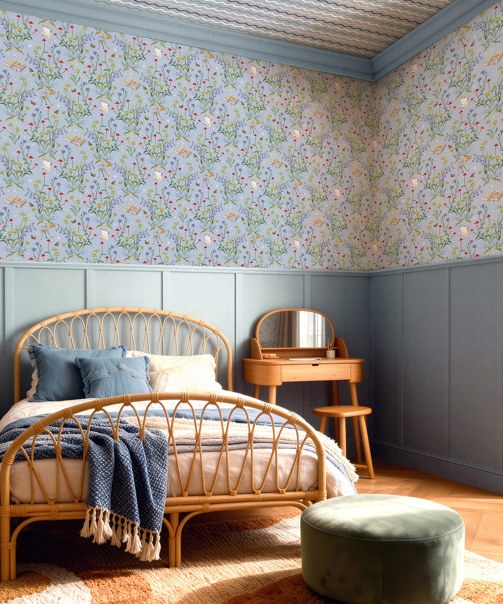 Storybook Meadow Wallpaper, Periwinkle
