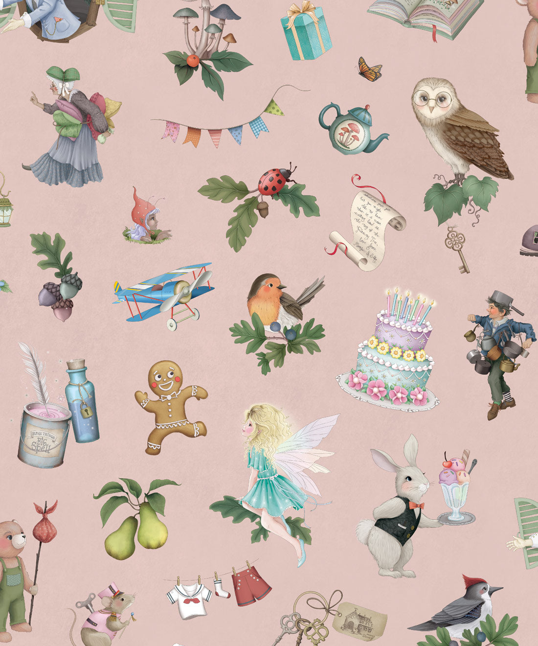 Faraway Friends Wallpaper, Blush