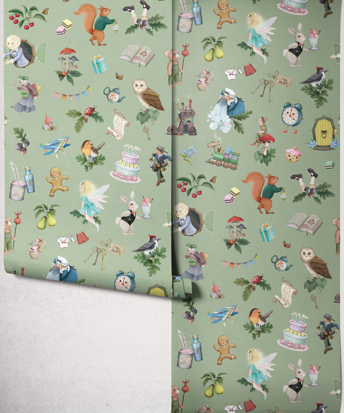 Faraway Friends Wallpaper, Sage