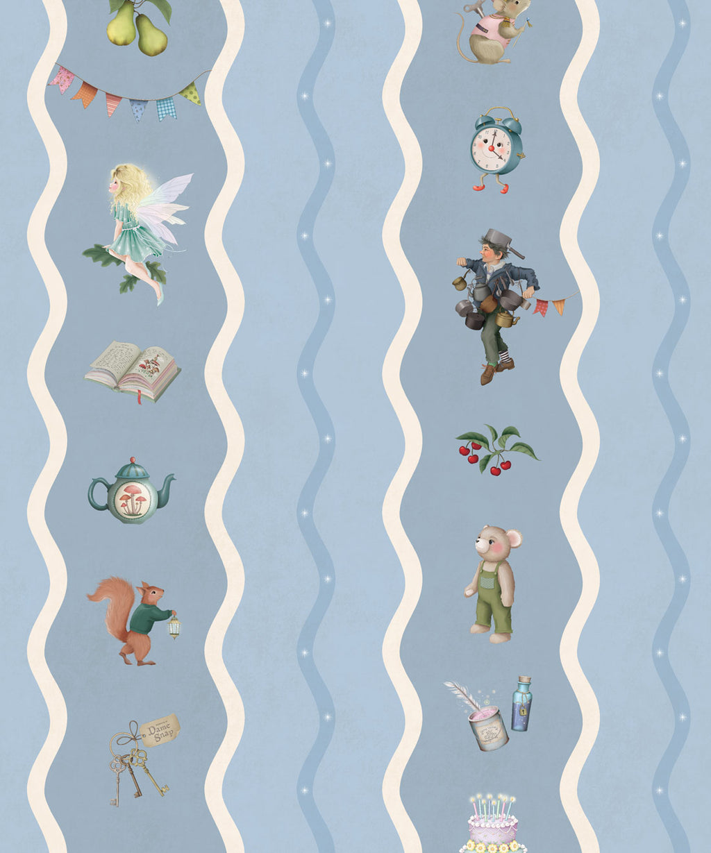 Slippery Slip Wallpaper, Periwinkle