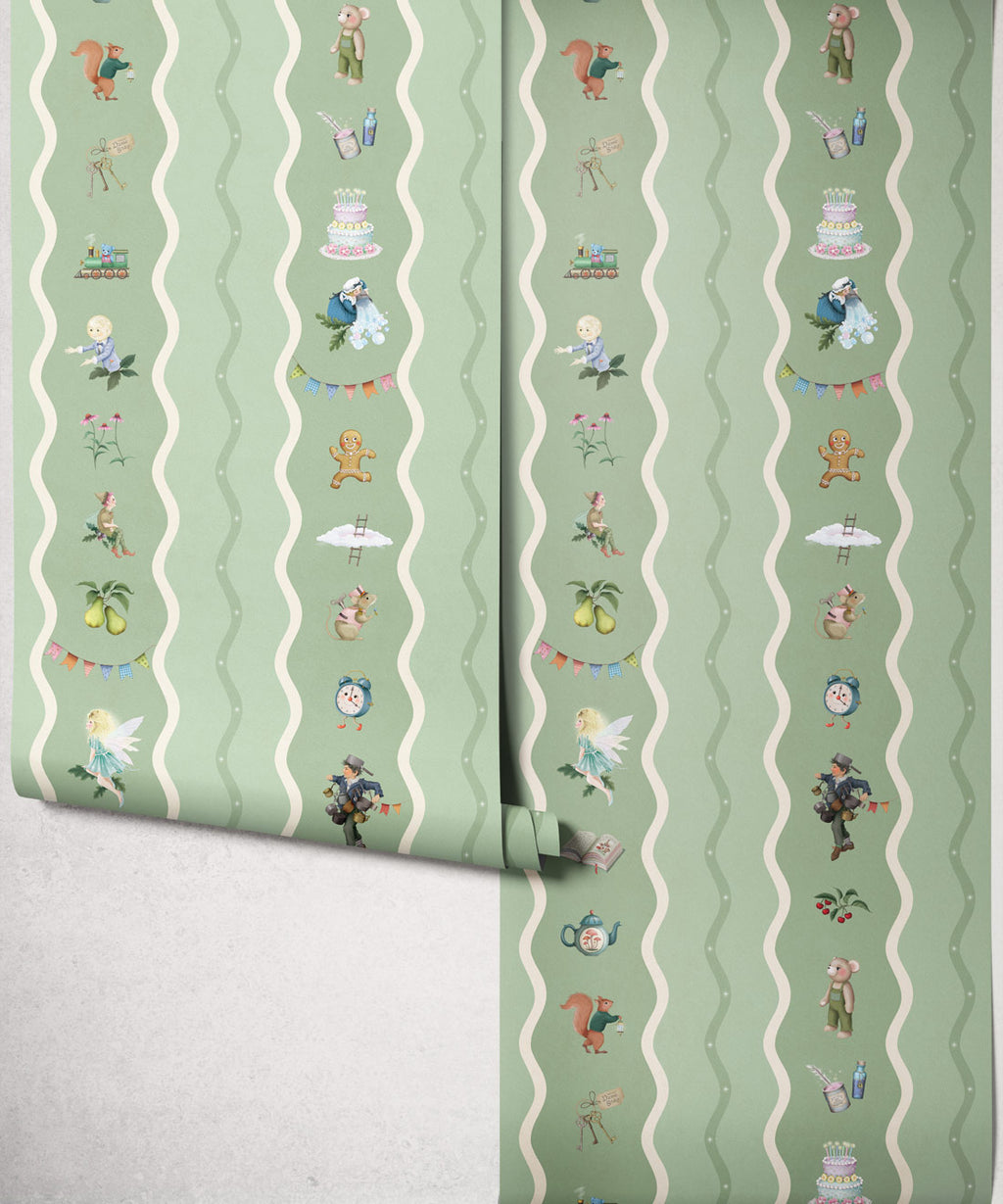 Slippery Slip Wallpaper, Sage