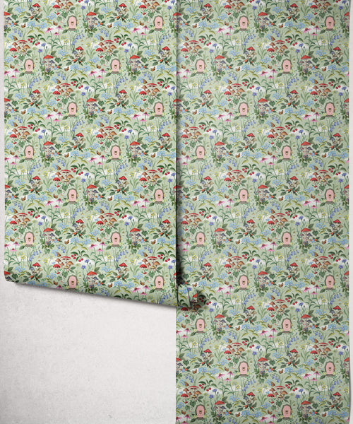 The Wishing Door Wallpaper, Sage