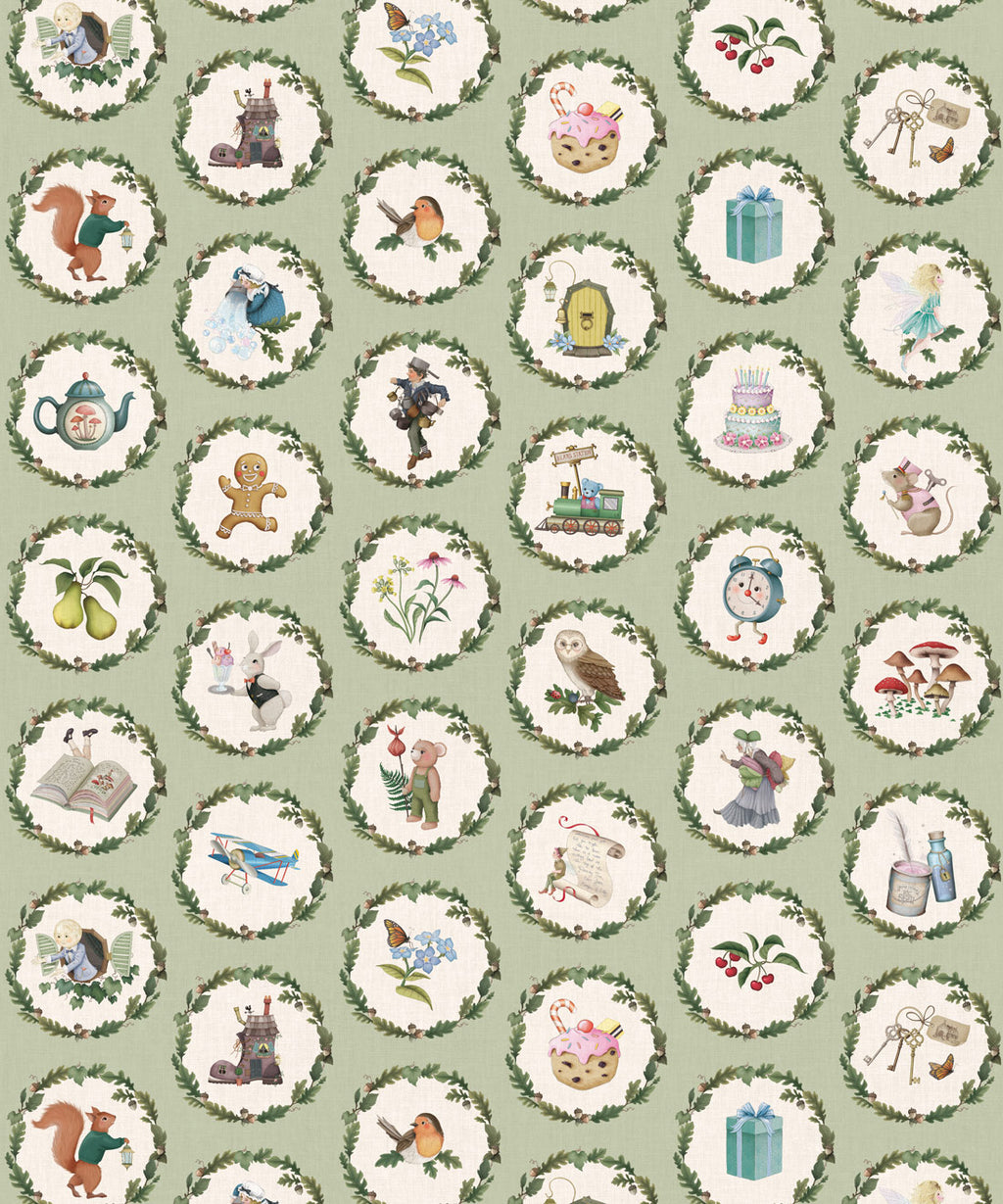 Enchanted Keepsakes Wallpaper, Sage