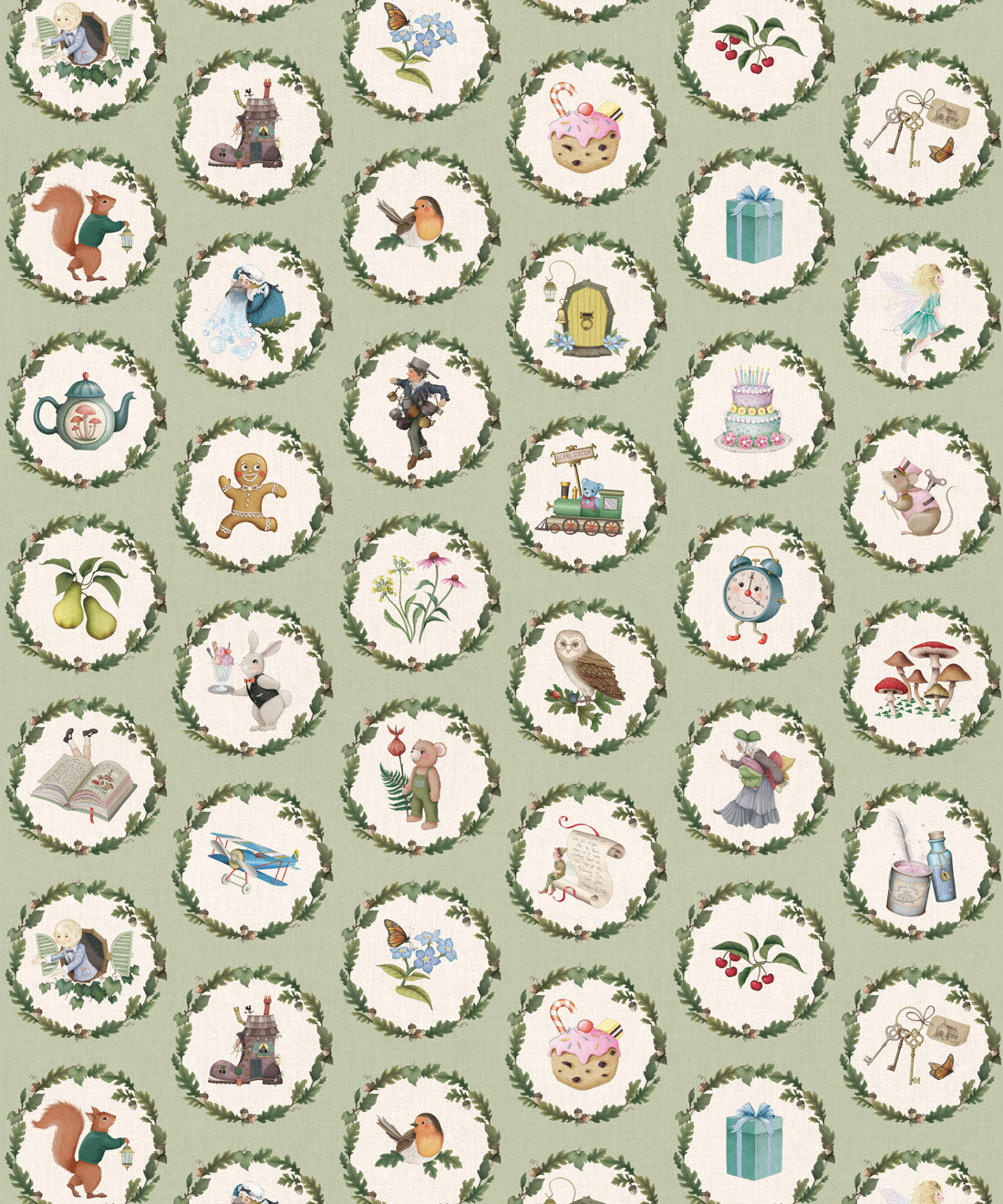 Enchanted Keepsakes Wallpaper, Sage