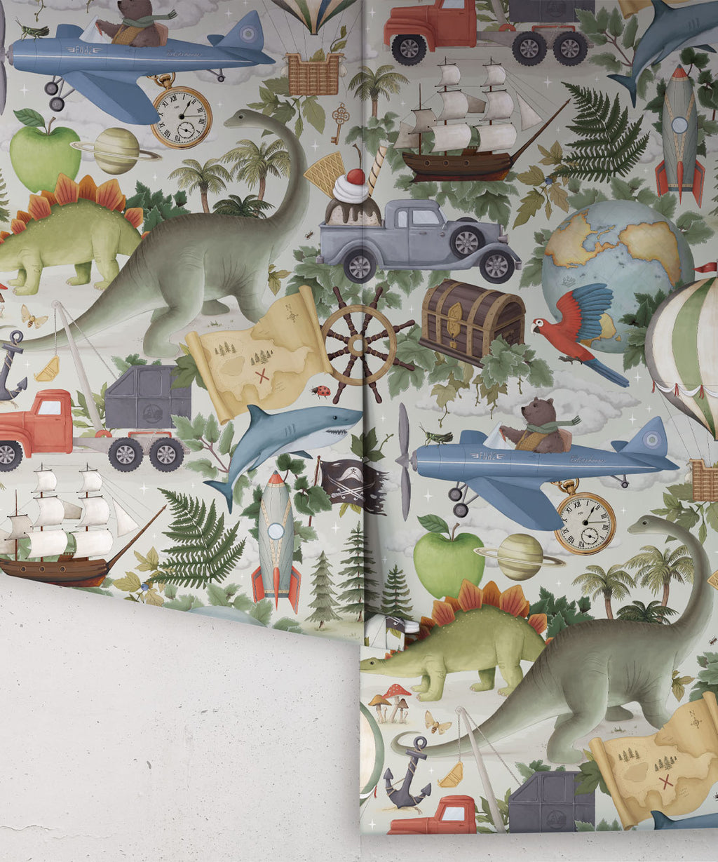 Adventureland Wallpaper, Misty Green