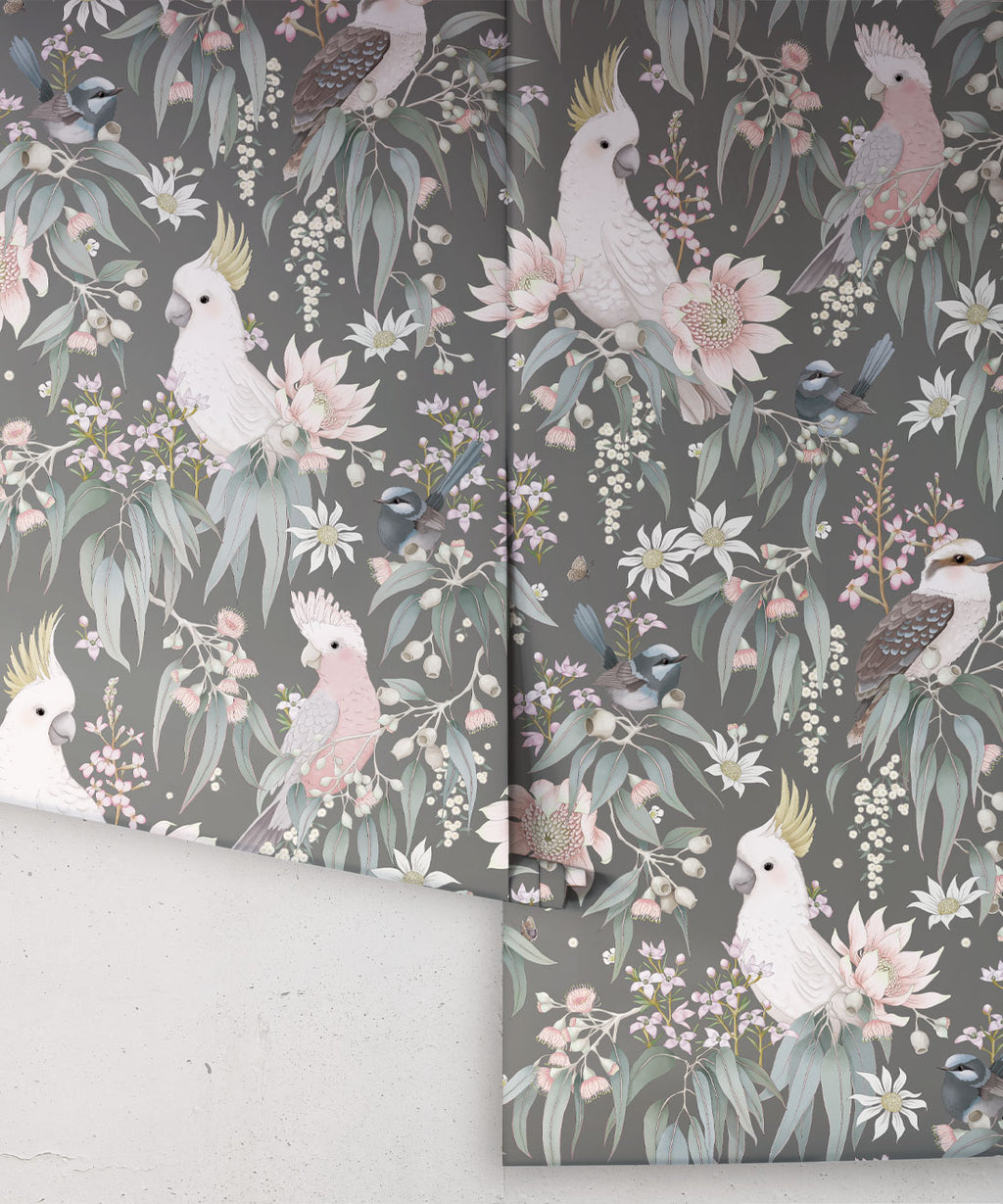 Bush Melody Wallpaper, Gum Gray