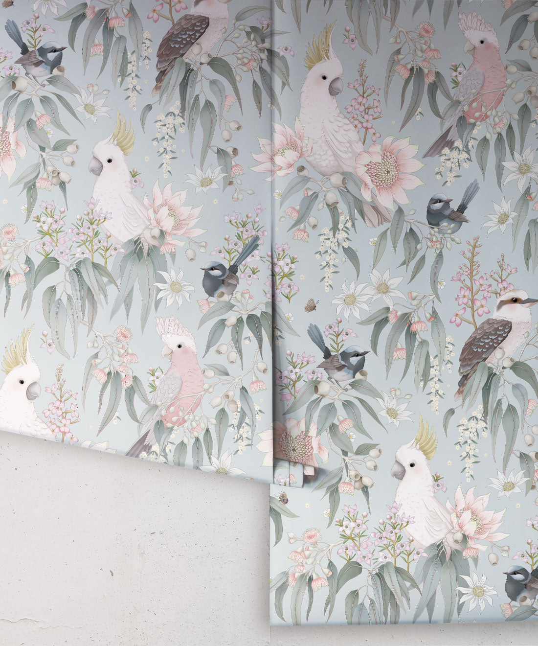 Bush Melody Wallpaper, Soft Blue