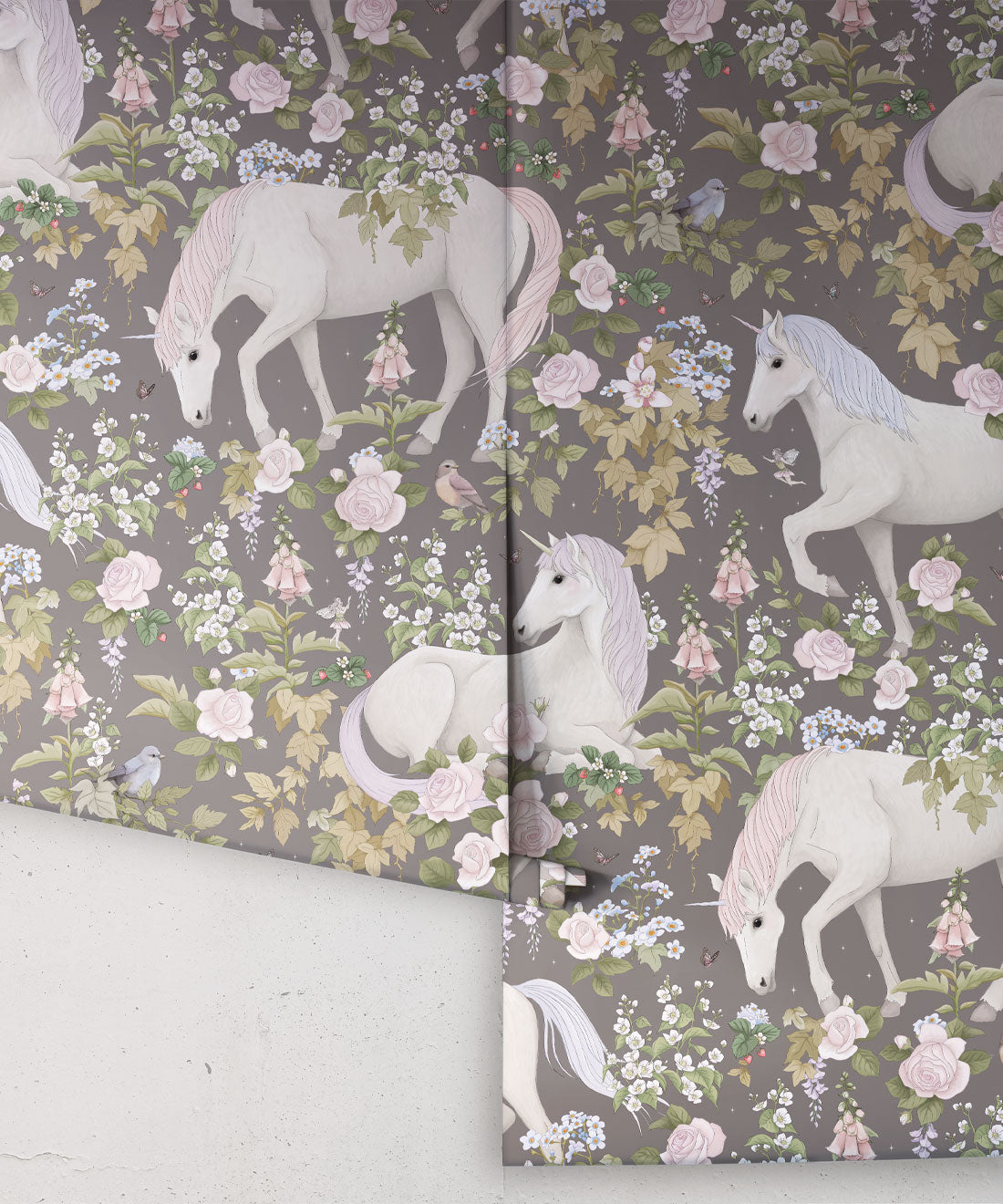 Unicorn Dreams Wallpaper, Starlight Gray
