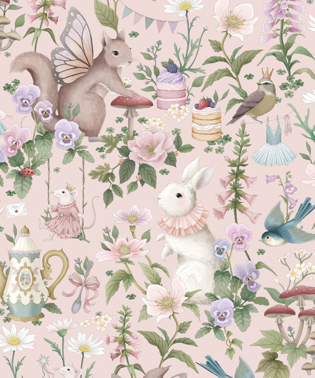 Garden Party Wallpaper, Petal Pink