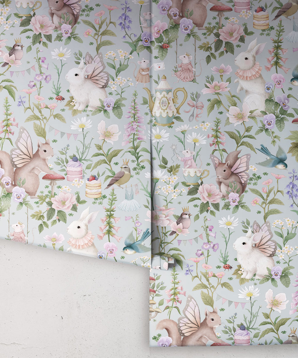 Garden Party Wallpaper, Sweet Blue