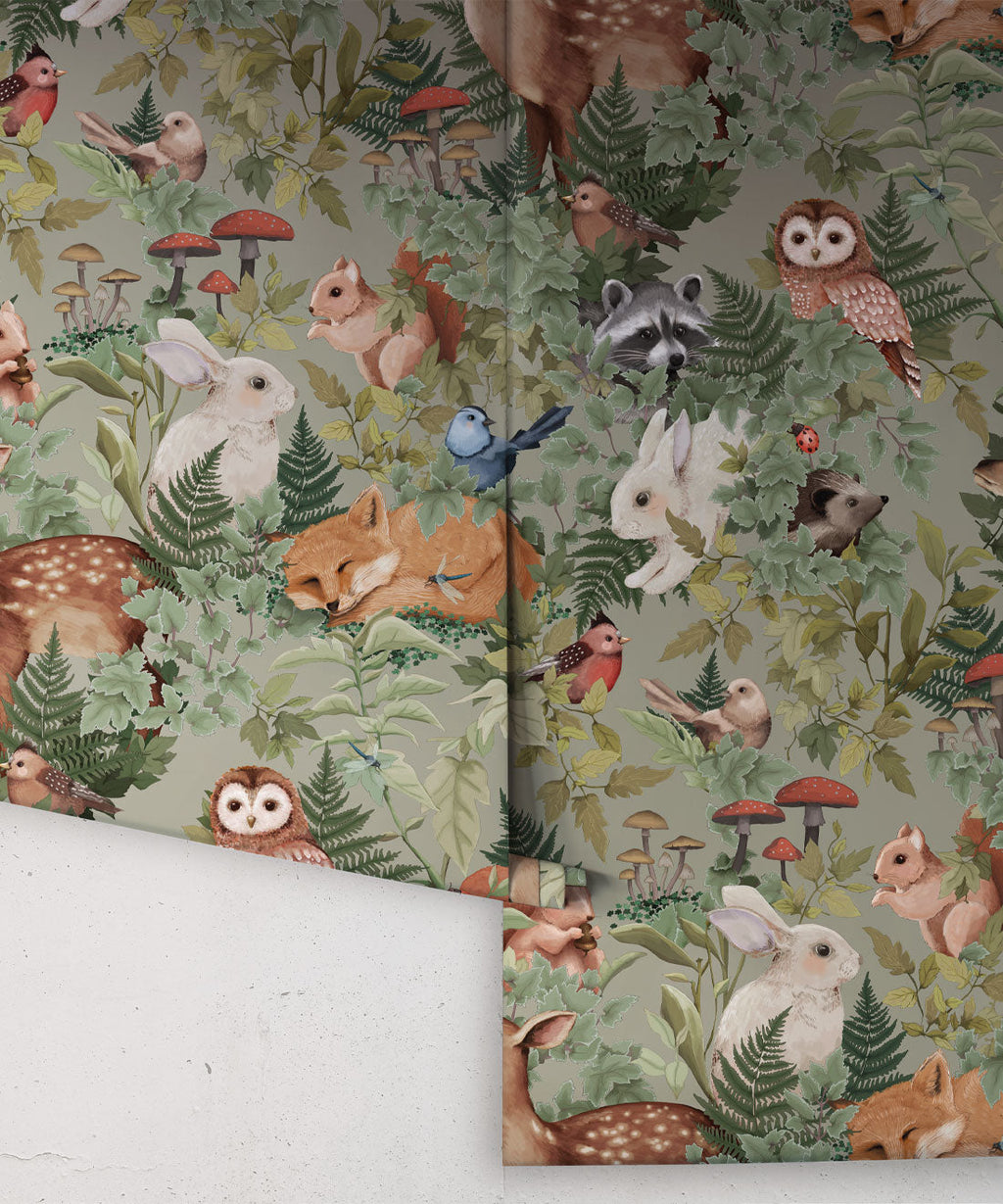 In the Woods by Fleur Harris - Dusty Green