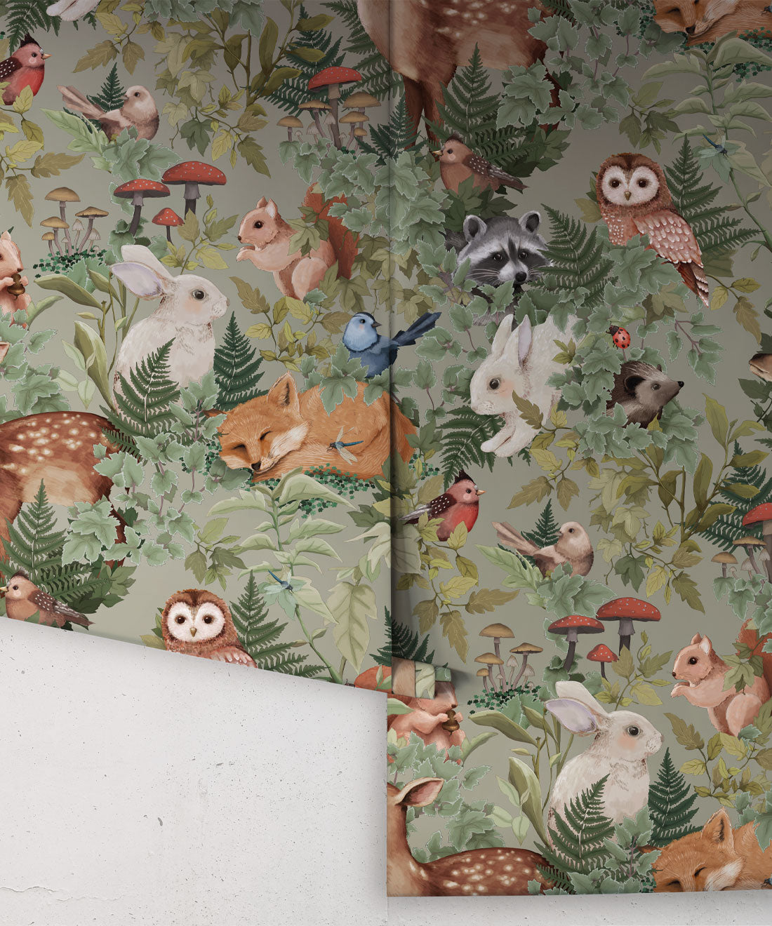 In the Woods by Fleur Harris - Dusty Green