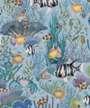 Treasure Reef Wallpaper, Island Blue