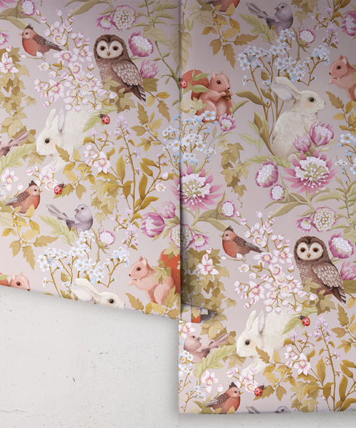 Woodlands Wallpaper, Petal Grey