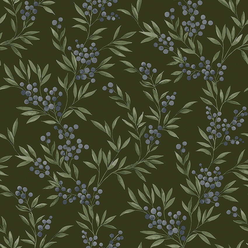 Forest Berries 4715 - Green and Purple