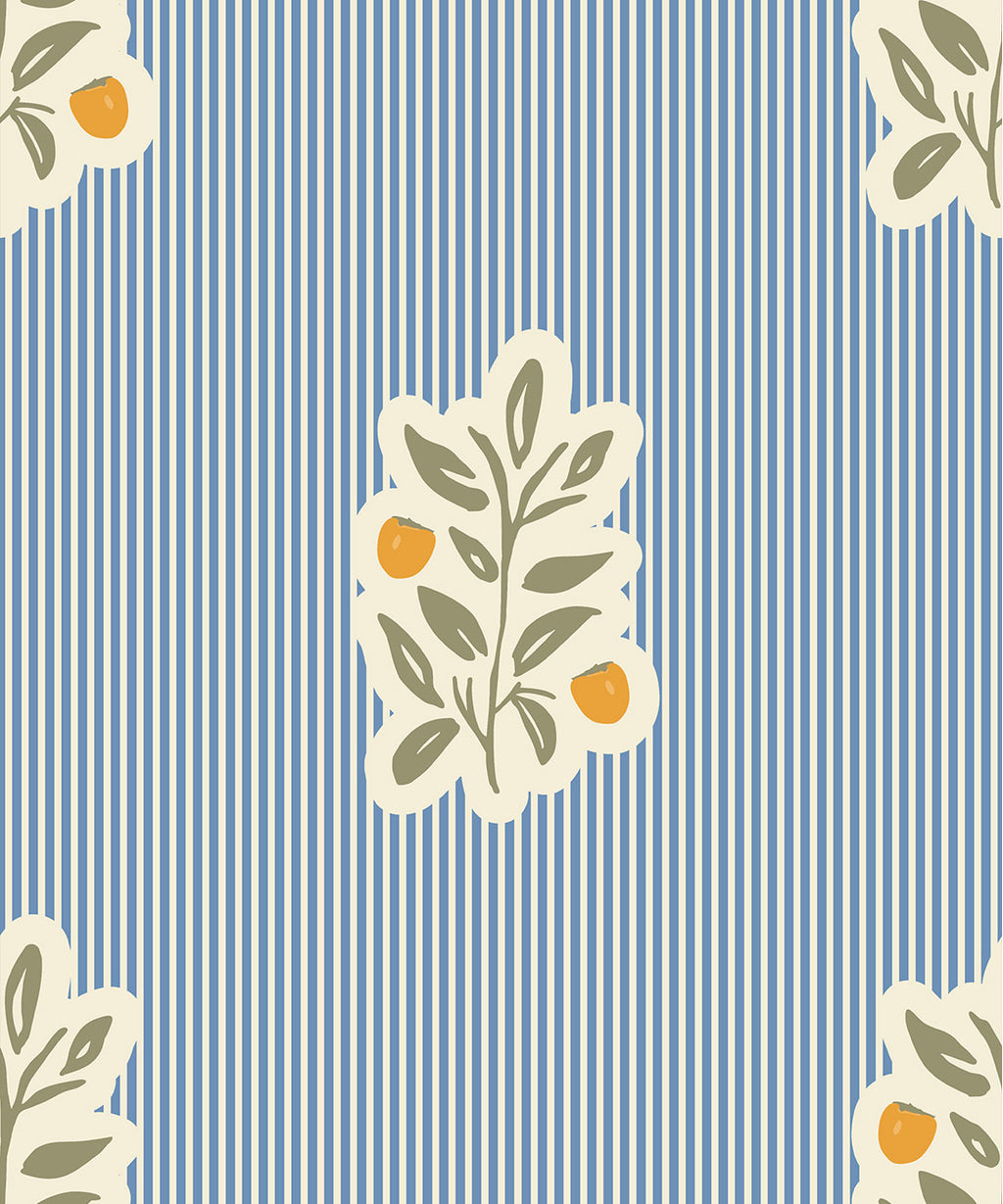 Piper, Nooooo Wallpaper, Blue & Orange