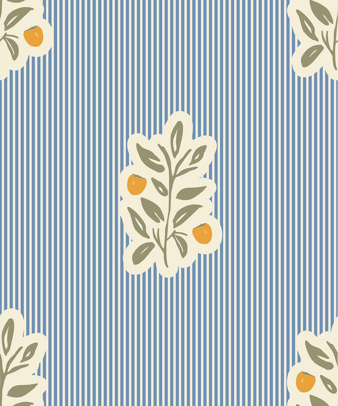 Piper, Nooooo Wallpaper, Blue & Orange