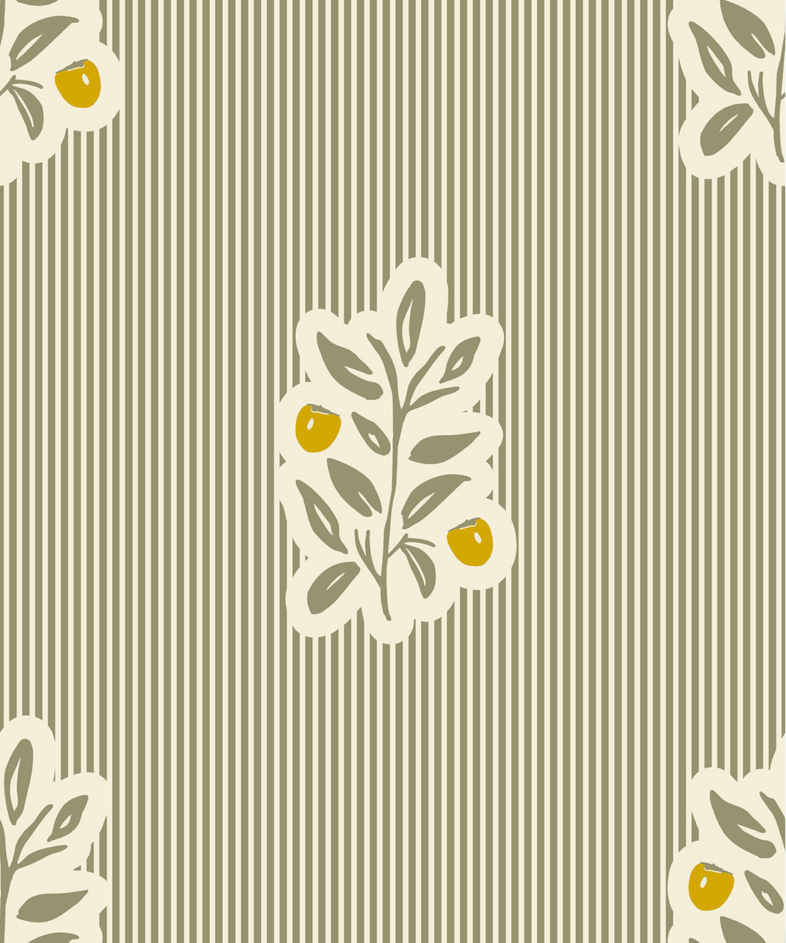 Piper, Nooooo Wallpaper, Olive & Yellow