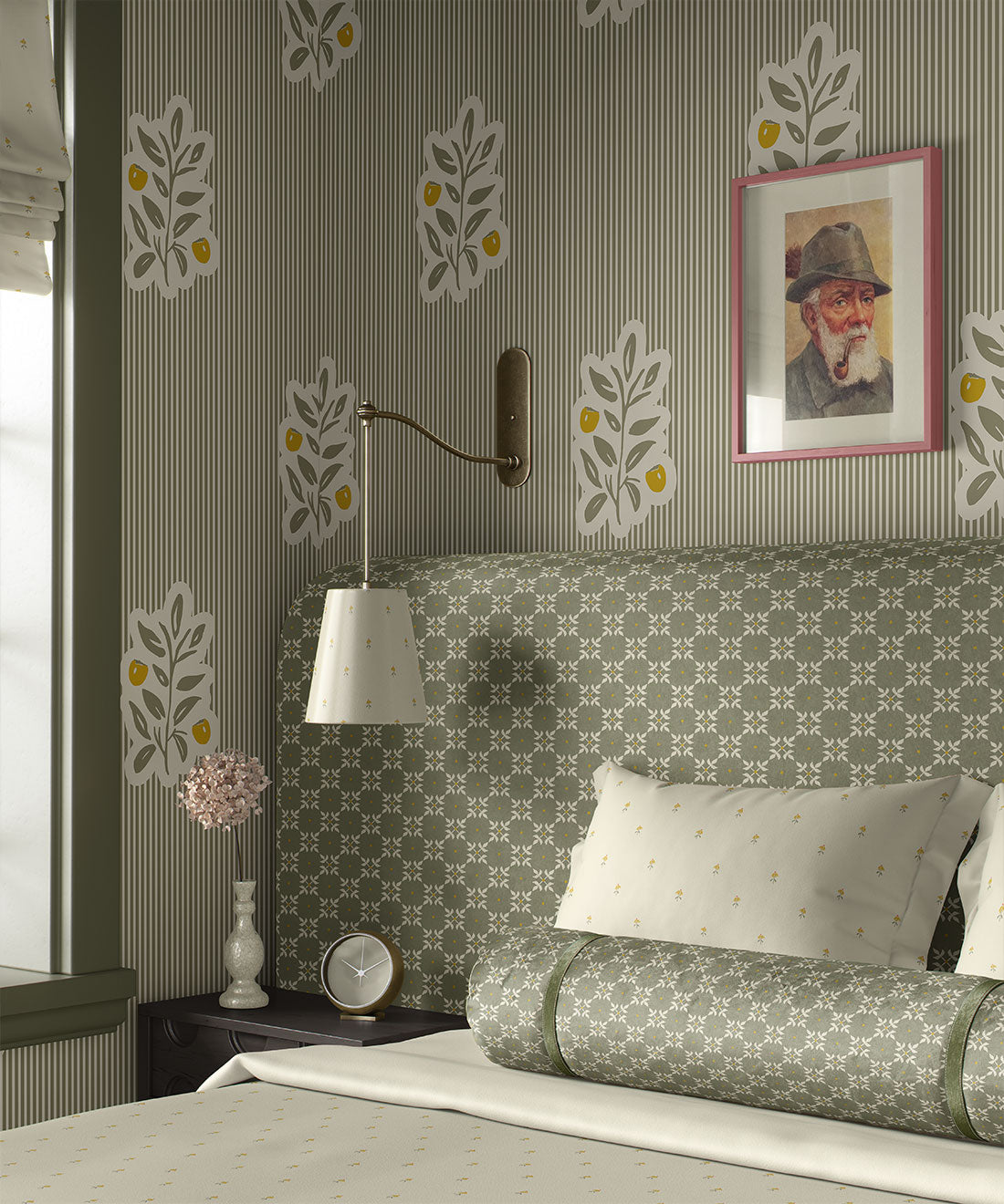 Piper, Nooooo Wallpaper, Olive & Yellow
