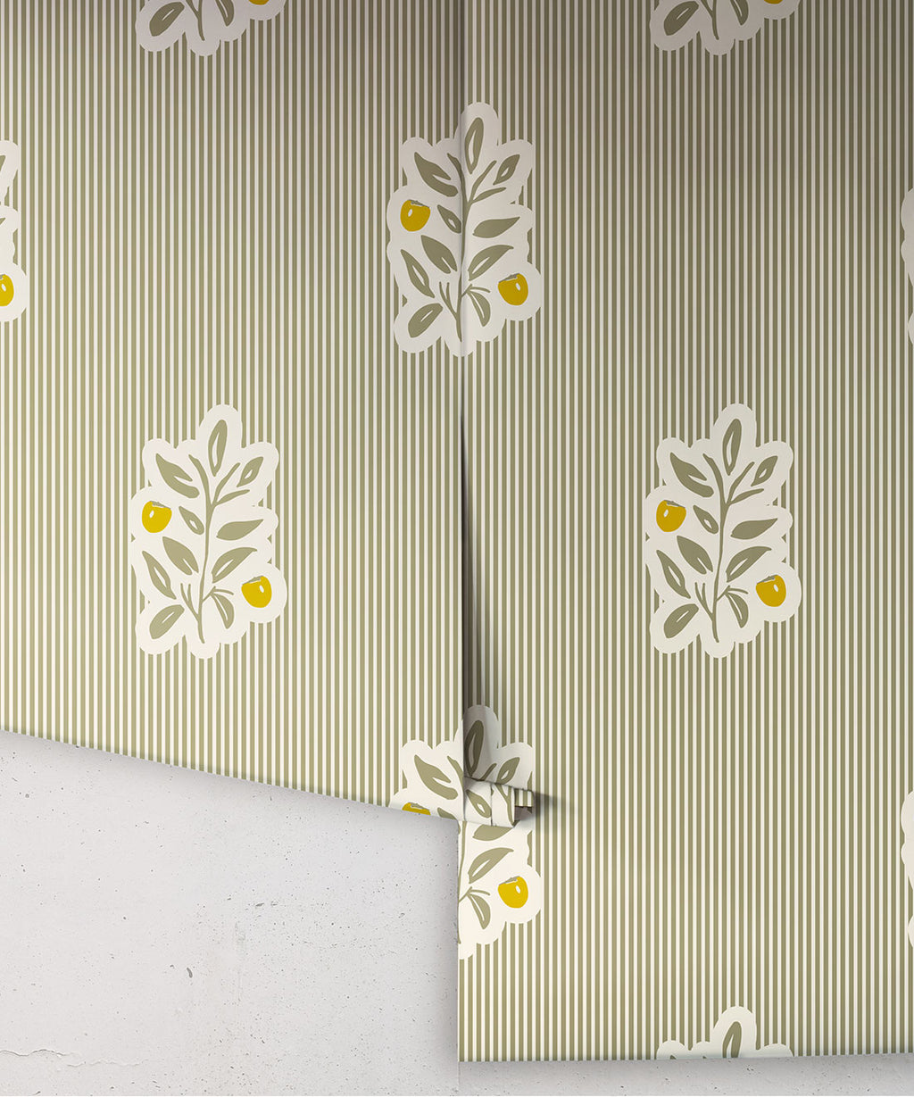 Piper, Nooooo Wallpaper, Olive & Yellow