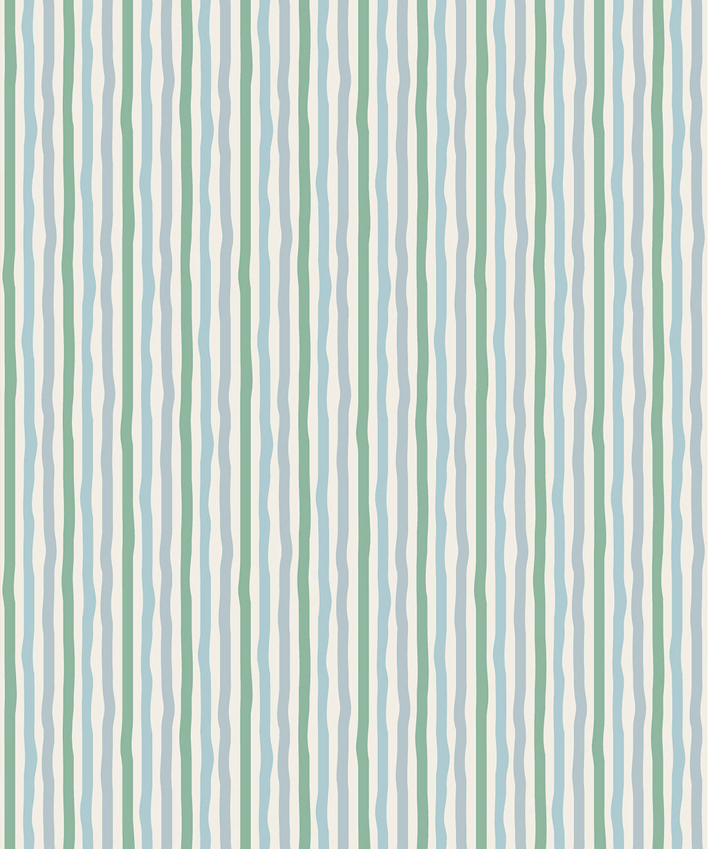 Can’t Keep It Straight Wallpaper, Blue & Green