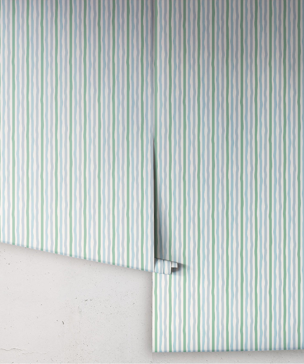 Can’t Keep It Straight Wallpaper, Blue & Green