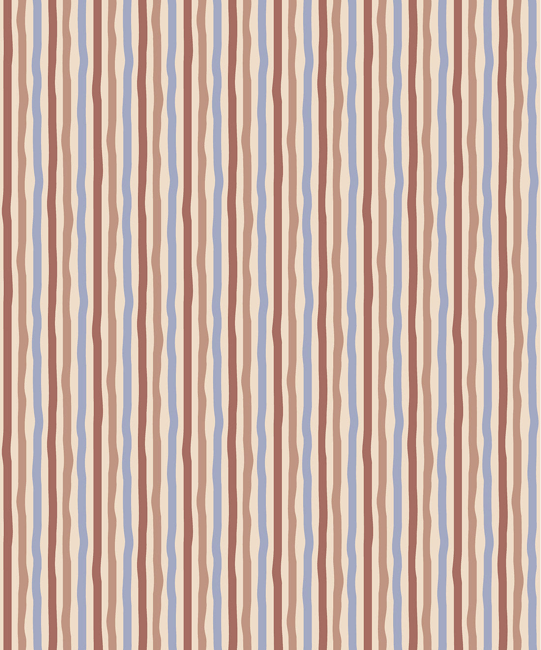 Can’t Keep It Straight Wallpaper, Brick & Periwinkle
