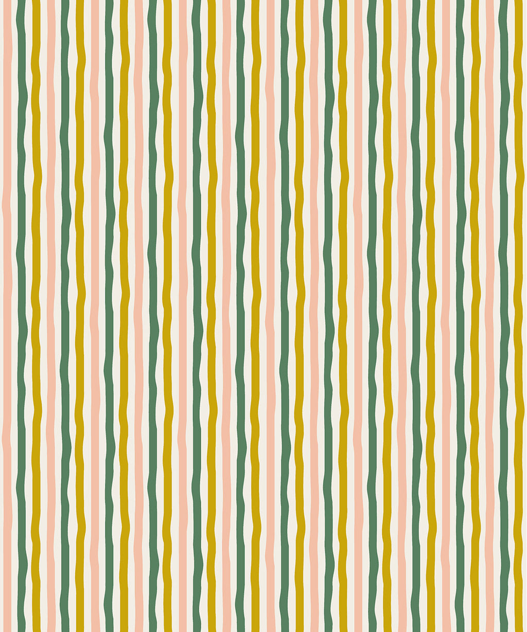 Can’t Keep It Straight Wallpaper, Chartreuse, Green & Pink