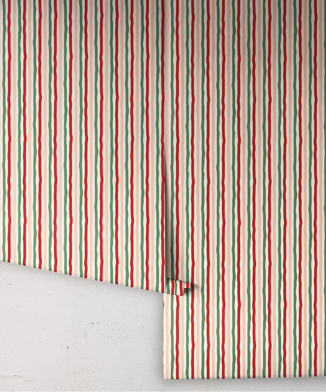 Can’t Keep It Straight Wallpaper, Red & Green