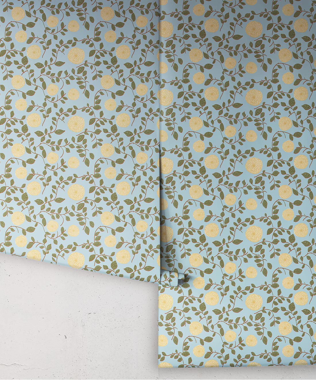 Mary Lennox Wallpaper, Blue & Yellow