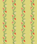 Strawberry Fields Wallpaper, Chartreuse & Red