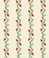 Strawberry Fields Wallpaper, Ivory & Red