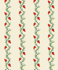 Strawberry Fields Wallpaper, Ivory & Red