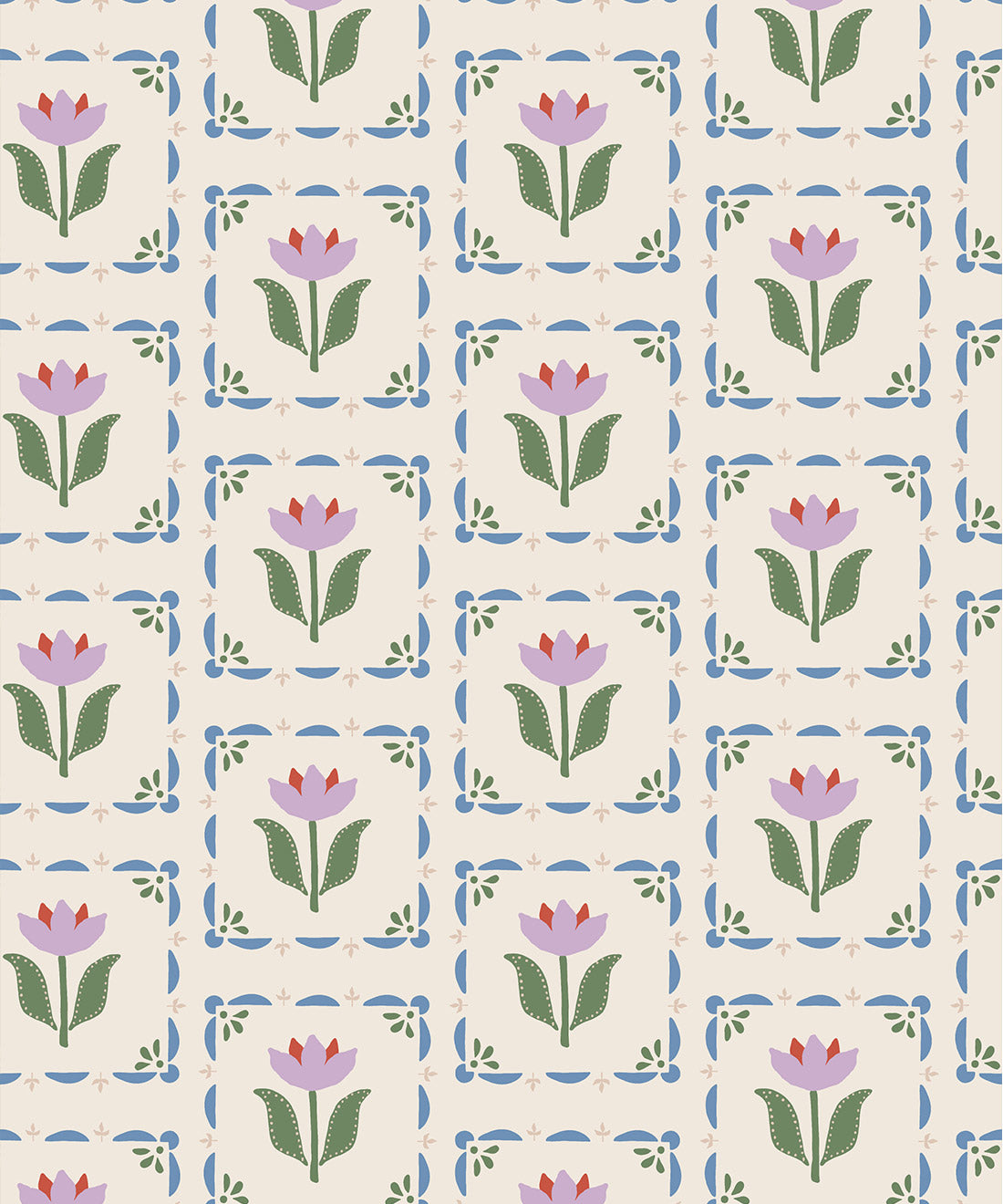 Flora Wallpaper, Lavender & Green