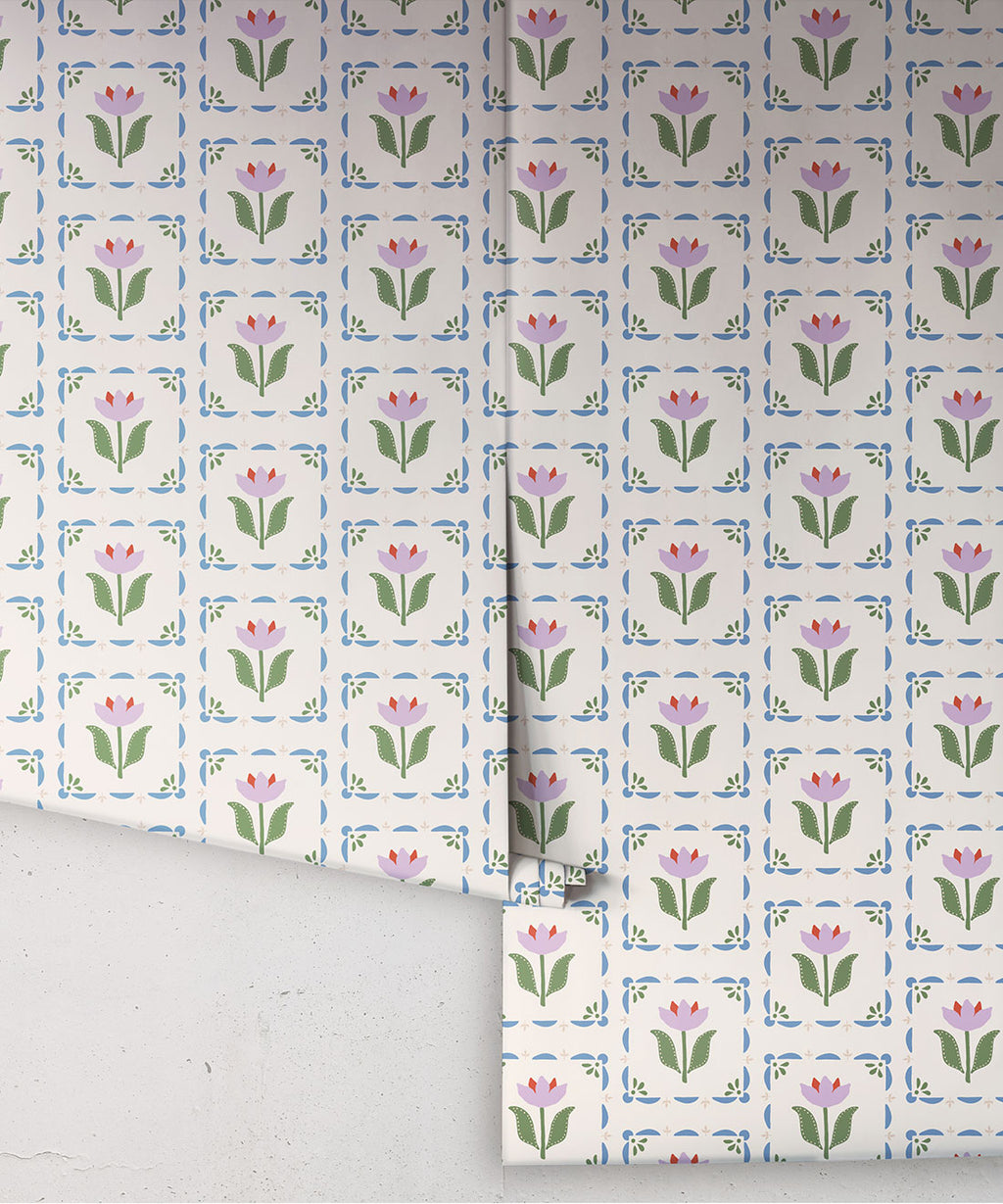 Flora Wallpaper, Lavender & Green