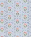 Flora Wallpaper, Periwinkle & Pink