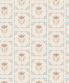 Flora Wallpaper, Taupe & Blue