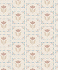 Flora Wallpaper, Taupe & Blue