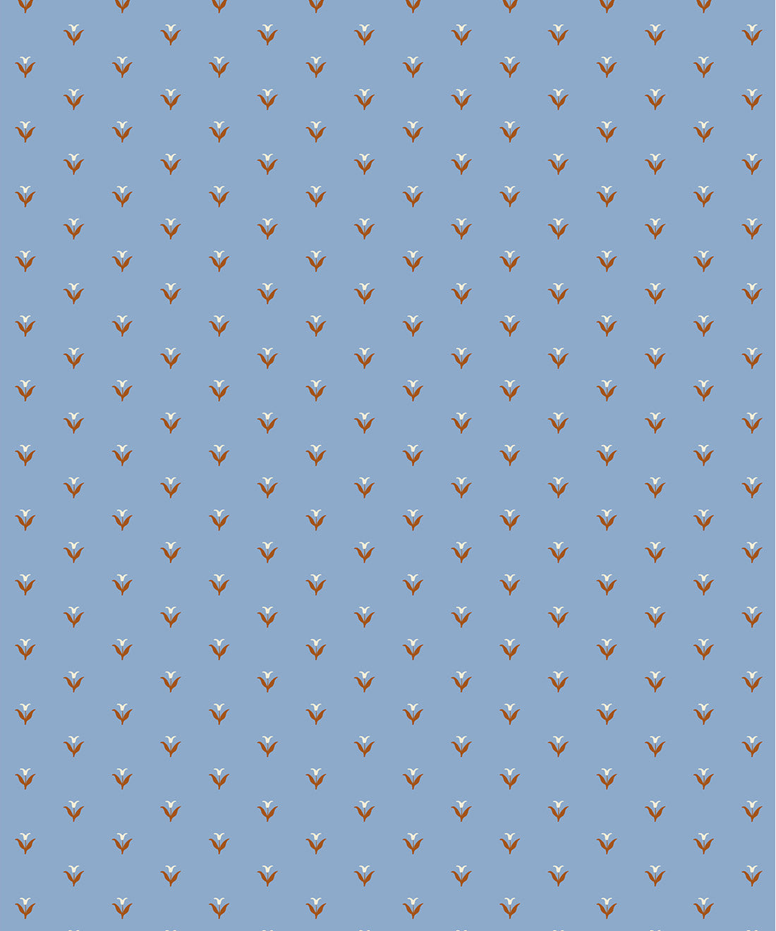 Nana’s Kitchen Wallpaper, Periwinkle & Brown